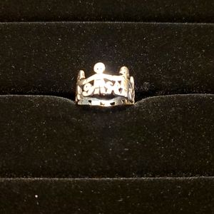 James Avery Sterling Silver Paper Doll Childern Infinity Ring Retired Size 5.5